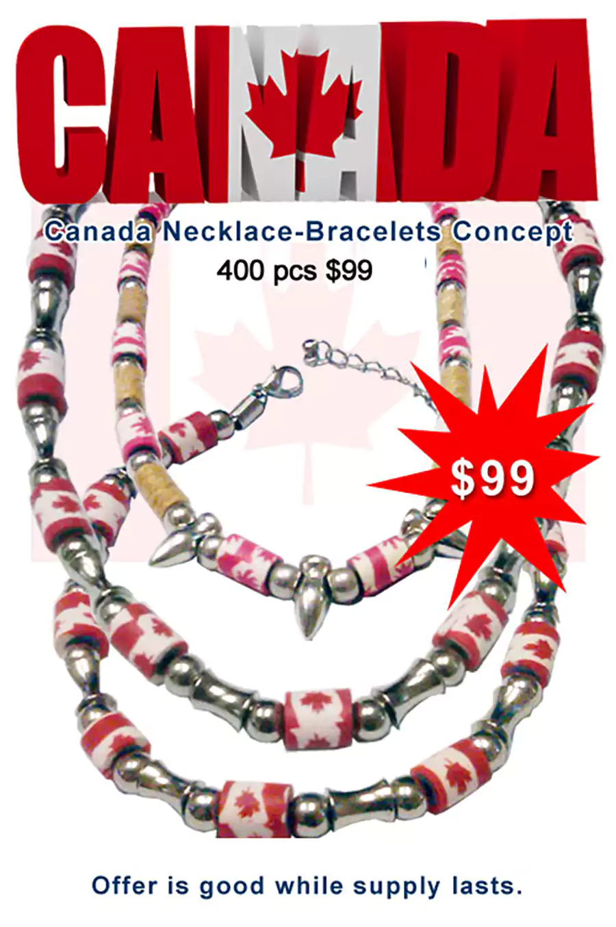 Canada Necklace-Bracelets Concept - Closeout 1000 Pcs.